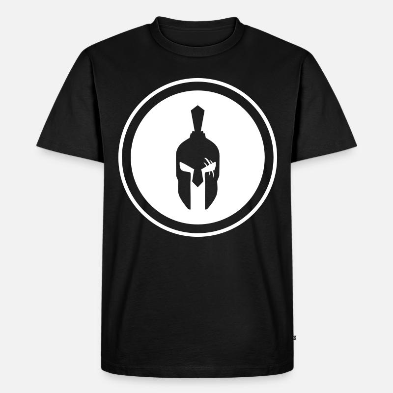 Spartaner Helm Gladiator - Männer Premium Bio T-Shirt - Schwarz