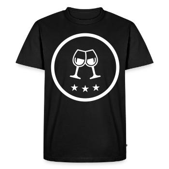 Verres à vin - T-shirt Premium bio Homme - noir - Devant - Nico (187cm)