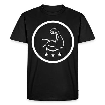 Arm Muscles Biceps - Men's Premium Organic T-Shirt - black - Front - Nico (187cm)