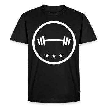 Dumbbell Weights Fitness - Men's Premium Organic T-Shirt - black - Front - Nico (187cm)