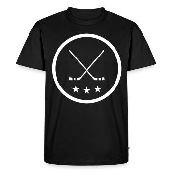 Bâtons de hockey sur glace - T-shirt Premium bio Homme - noir - Devant - Nico (187cm)