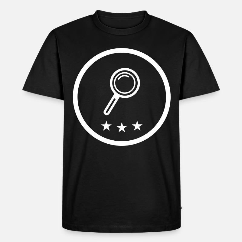 Lupe Symbol - Männer Premium Bio T-Shirt - Schwarz