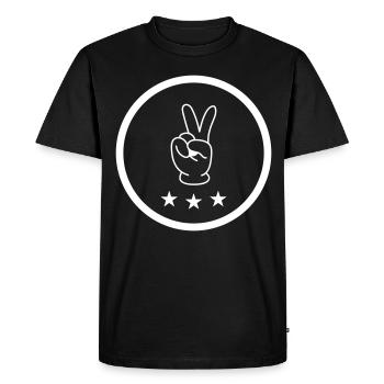 Bande dessinée Peace Hand - T-shirt Premium bio Homme - noir - Devant - Nico (187cm)