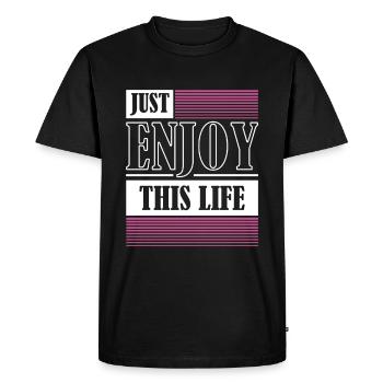 Profitez simplement de cette vie - T-shirt Premium bio Homme - noir - Devant - Nico (187cm)