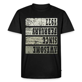 Né 1977 Février 46e anniversaire cadeau - T-shirt Premium bio Homme - noir - Devant - Nico (187cm)