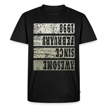 1998 En février Millésime - T-shirt Premium bio Homme - noir - Devant - Nico (187cm)