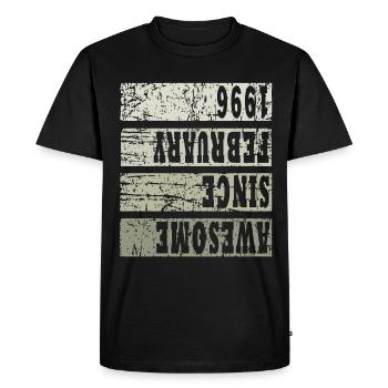 Millésime 1996 en février - T-shirt Premium bio Homme - noir - Devant - Nico (187cm)