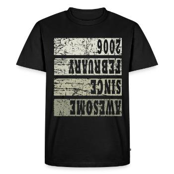 Millésime 2006 en février - T-shirt Premium bio Homme - noir - Devant - Nico (187cm)
