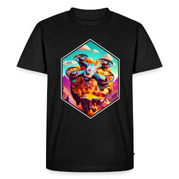 Drone Drone Pilot Quadcopter Fly - Men's Premium Organic T-Shirt - black - Front - Nico (187cm)