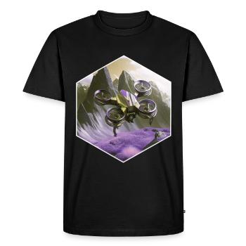 Drone pilot quadrocopter flying - Men's Premium Organic T-Shirt - black - Front - Nico (187cm)