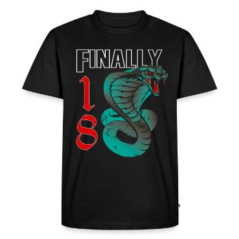 18 years old, birth sentence - Men's Premium Organic T-Shirt - black - Front - Nico (187cm)