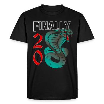 20 years old, birth sentence - Men's Premium Organic T-Shirt - black - Front - Nico (187cm)