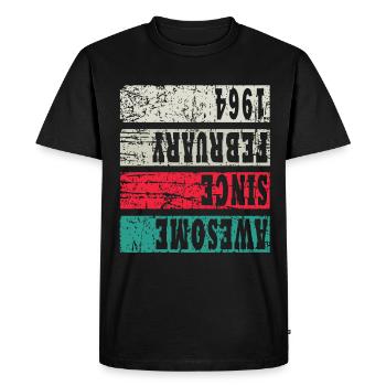 Manufactured 1964, Born 1964 Birthday - Men's Premium Organic T-Shirt - black - Front - Nico (187cm)