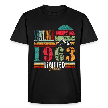 Made 1963, Born 1963 Birthday - Men's Premium Organic T-Shirt - black - Front - Nico (187cm)