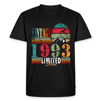 1993 Birthday present - Men's Premium Organic T-Shirt - black - Front - Nico (187cm)