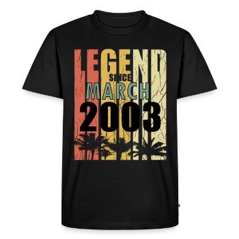 Anniversaire Mars 2003 - T-shirt Premium bio Homme - noir - Devant - Nico (187cm)