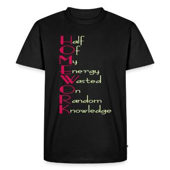 Chimie Physique Professeurs de sciences Blague des étudiants - T-shirt Premium bio Homme - noir - Devant - Nico (187cm)