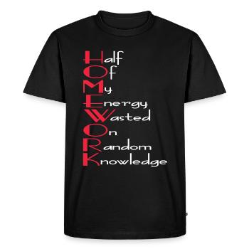 L’école et l’ironie. Un mélange dangereux ! - T-shirt Premium bio Homme - noir - Devant - Nico (187cm)