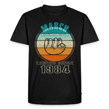 1984 Birth. March Birthday Present - Men's Premium Organic T-Shirt - black - Front - Nico (187cm)