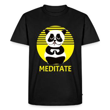 Panda Bear Méditation Méditation Méditation Spiritualité - T-shirt Premium bio Homme - noir - Devant - Nico (187cm)