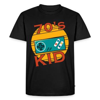 Gamer Kid Retro 70s 70s 1970 - T-shirt Premium bio Homme - noir - Devant - Nico (187cm)
