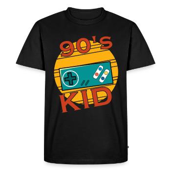 90s 90s Gamer Kid Retro Gambling Saying - Men's Premium Organic T-Shirt - black - Front - Nico (187cm)