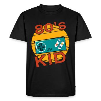 Gamer Kid Rétro Années 80 Années 80 1980 - T-shirt Premium bio Homme - noir - Devant - Nico (187cm)
