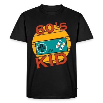 Gamer Kid Retro 60s 60s 1960 - Men's Premium Organic T-Shirt - black - Front - Nico (187cm)