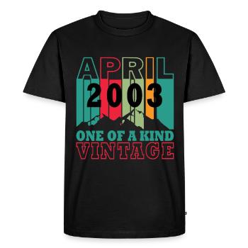 Birth Month April 2003 Vintage Retro - Men's Premium Organic T-Shirt - black - Front - Nico (187cm)