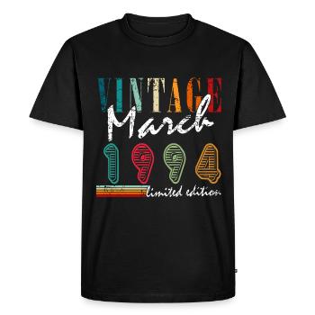 29ème anniversaire homme Génial Mars né en 1994 - T-shirt Premium bio Homme - noir - Devant - Nico (187cm)