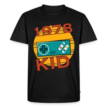 Niveau 45 Joueur d’anniversaire débloqué 45 - T-shirt Premium bio Homme - noir - Devant - Nico (187cm)