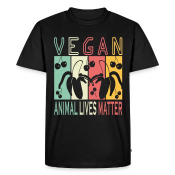 Vegan Vegan Animal Life Count - T-shirt Premium bio Homme - noir - Devant - Nico (187cm)