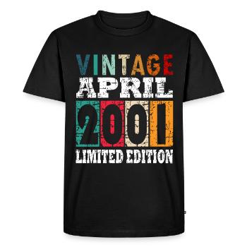 Avril 2001 Cadeau d’anniversaire Avril 2001. Avril - T-shirt Premium bio Homme - noir - Devant - Nico (187cm)