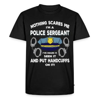 Funny Policeman Police Quote Gift - Men's Premium Organic T-Shirt - black - Front - Nico (187cm)