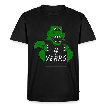 T-Rex Dinosaure 4ème Anniversaire Dino Boy 4 ans - T-shirt Premium bio Homme - noir - Devant - Nico (187cm)
