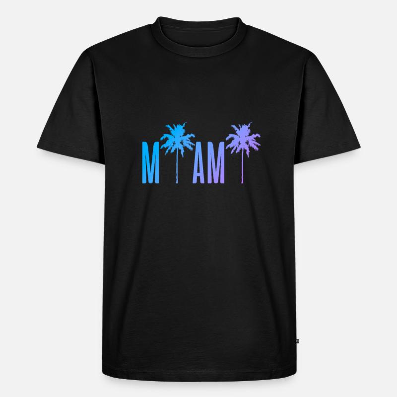 Miami Beach - Männer Premium Bio T-Shirt - Schwarz