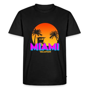 Miami Beach Palm - Men's Premium Organic T-Shirt - black - Front - Nico (187cm)