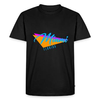 Miami Beach Floride - T-shirt Premium bio Homme - noir - Devant - Nico (187cm)