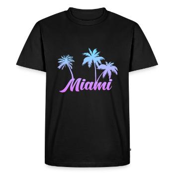 Miami Beach - T-shirt Premium bio Homme - noir - Devant - Nico (187cm)