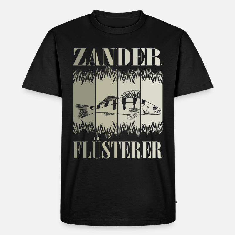 Zander Flüsterer - Männer Premium Bio T-Shirt - Schwarz