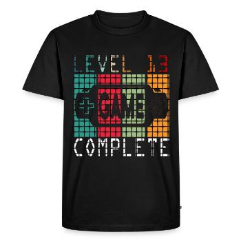Birthday 13th Level Born 2007 Gamer Gift - Men's Premium Organic T-Shirt - black - Front - Nico (187cm)