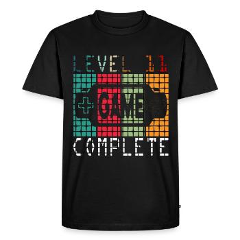 LEVEL 11 UNLOCKED GAMING GAMER BIRTHDAY GIFT - Men's Premium Organic T-Shirt - black - Front - Nico (187cm)