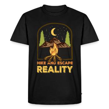 funny hiking Hike and escape from reality - Men's Premium Organic T-Shirt - black - Front - Nico (187cm)