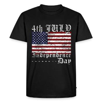 Patriotic America USA Flag 4 juillet - T-shirt Premium bio Homme - noir - Devant - Nico (187cm)