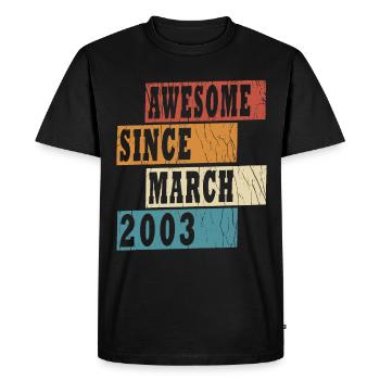 Anniversaire Mars 2003 - T-shirt Premium bio Homme - noir - Devant - Nico (187cm)