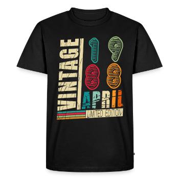 35th birthday - legends were born in April 1988 - Men's Premium Organic T-Shirt - black - Front - Nico (187cm)