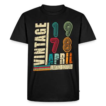Month of birth April 1978 - Men's Premium Organic T-Shirt - black - Front - Nico (187cm)