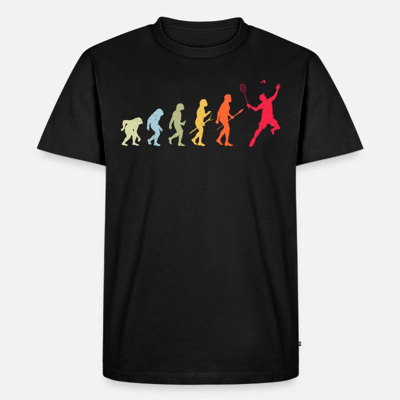 Badminton Evolution - Männer Premium Bio T-Shirt - Schwarz