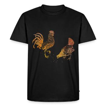 Chicken Love Gift - Men's Premium Organic T-Shirt - black - Front - Nico (187cm)