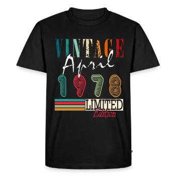 Date of birth April 1978 - Men's Premium Organic T-Shirt - black - Front - Nico (187cm)